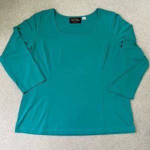 Bob Mackie Wearable Art Jade Green Top